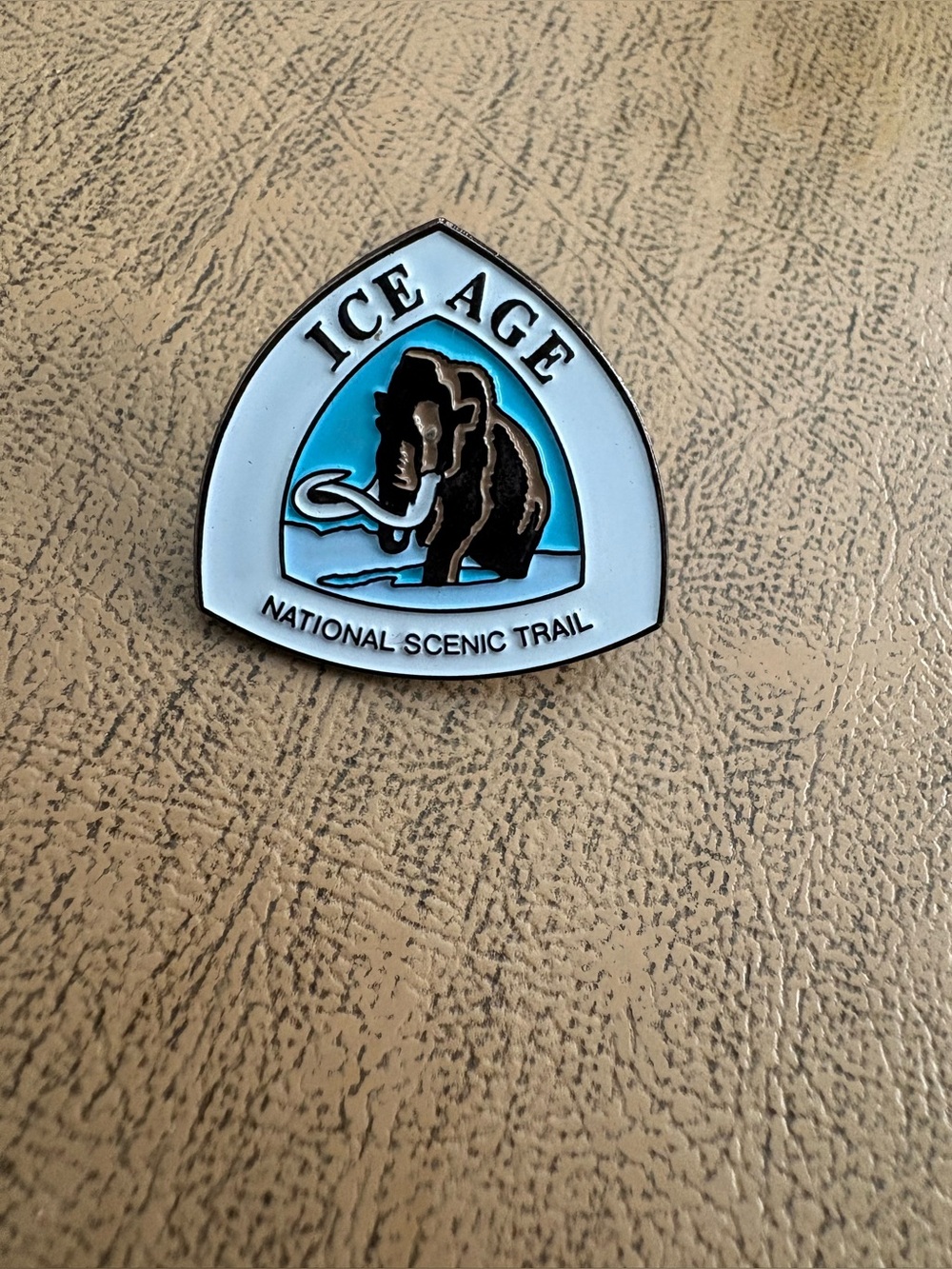 Ice Age National Scenic Trail Enamel Pin - White and Blue